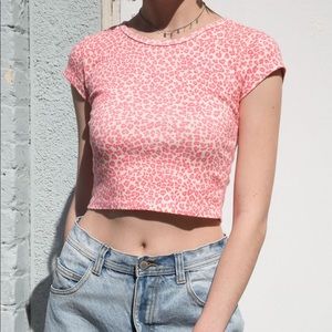 Brandy Melville pink cheetah Ashlyn top